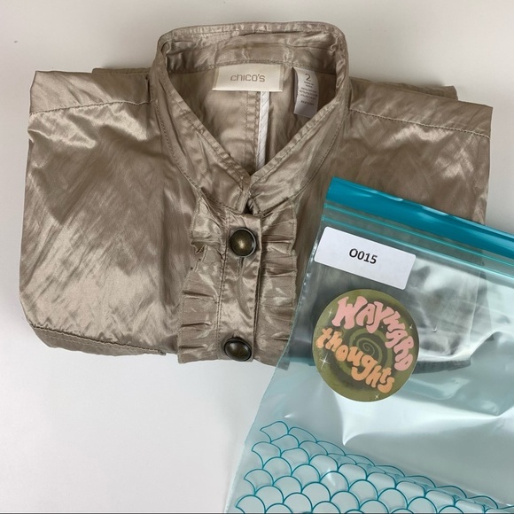 CHICO'S Metallic Jacket size 3 - Picture 2 of 13